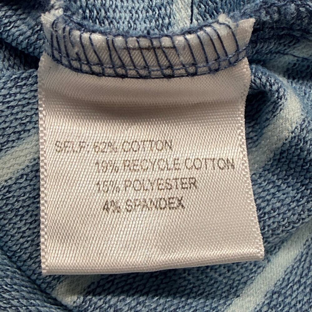 Jane + Delancey Short Sleeve Striped Pullover Hoodie Top Sunbleached Blue 1X - Picture 9 of 10